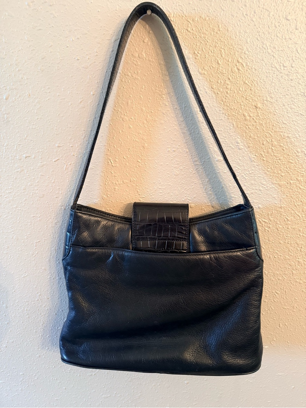 Vintage Ralph Lauren Black Leather Shoulder Bag - Picture 3 of 11
